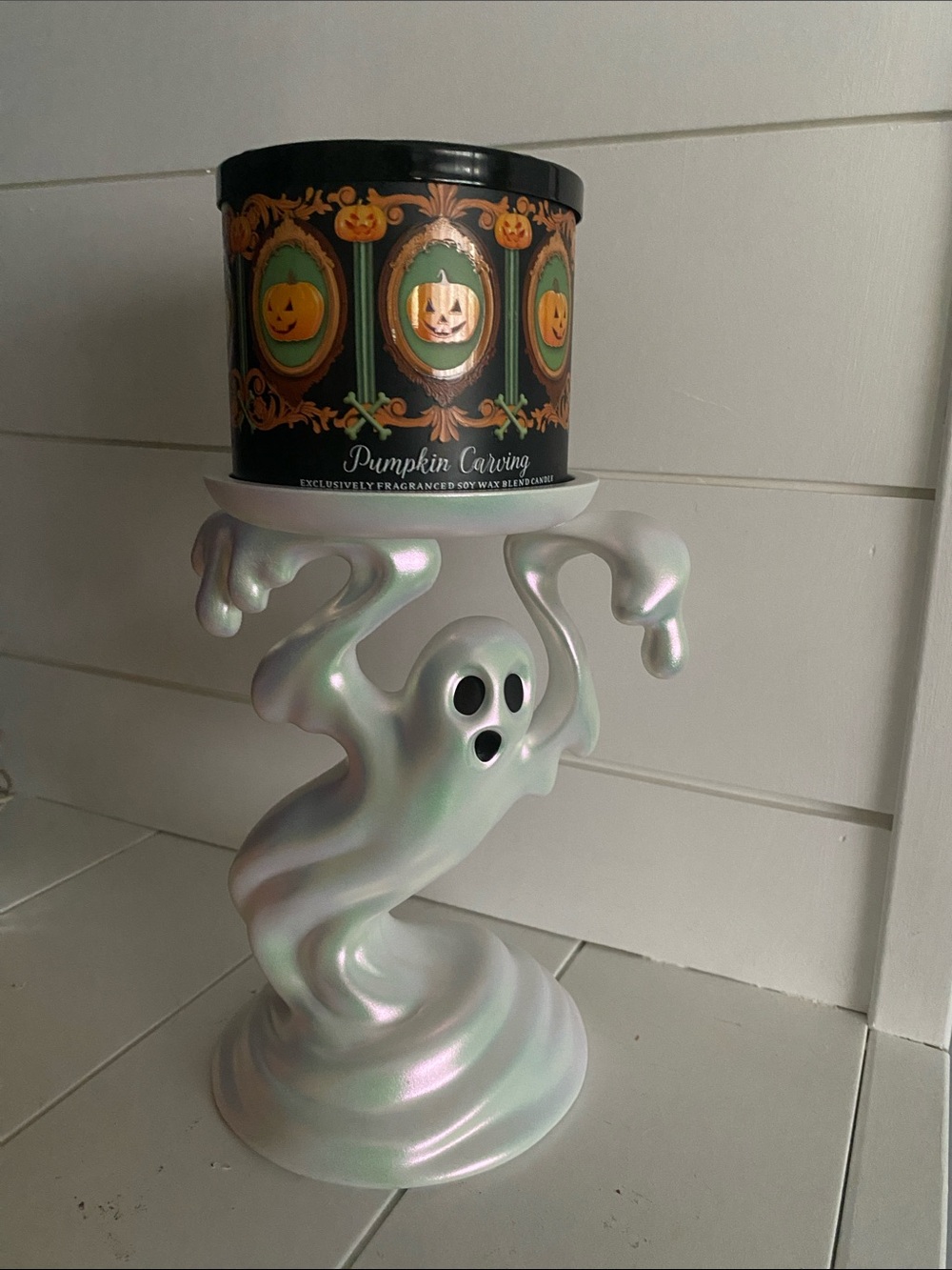 Iridescent Ghost Candle Holder - candle not included